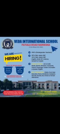 Exciting Job Opportunities for Teachers at Veda International School, Narwana, Haryana