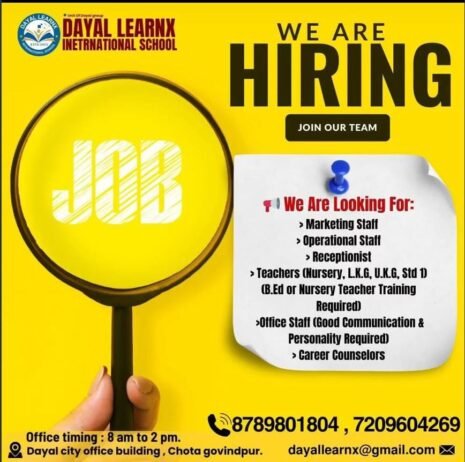 Job Opportunity at Dayal LearnX International School, Jamshedpur, Jharkhand