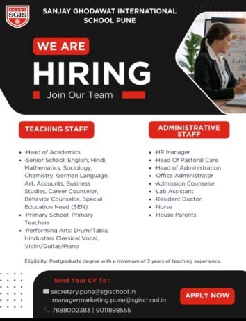 Teaching jon at  Sanjay Ghodawat International School, Pune (SGIS) , Pune ,Maharashtra