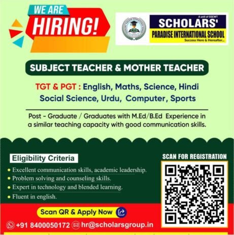 Teaching opportunity at  Scholars’ Paradise International School ,  Lucknow, Uttar Pradesh