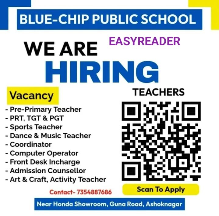 Teaching job in Blue-Chip Public School, Ashoknagar, Madhya Pradesh