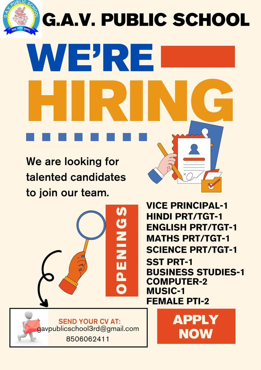 Teaching Jobs in Jhajjar | G.A.V. Public School, Jhajjar, Haryana