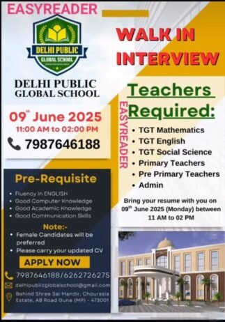 Teaching job in Guna | Delhi Public Global School, Guna, Madhya Pradesh