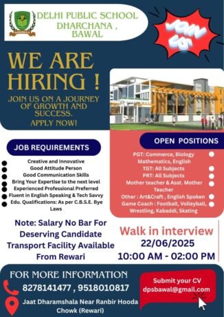 Teaching Job in Chirawaat | Vedant International School, Chirawa, Rajasthan