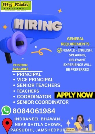 Teaching job in Jamshedpur | My Kids Preschool, Jamshedpur, Jharkhand